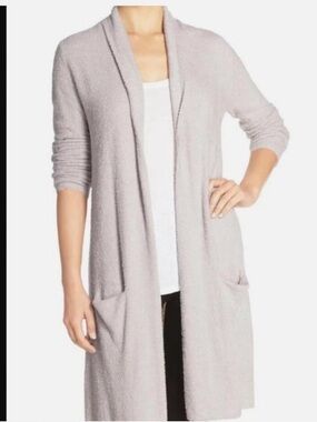 Barefoot dreams fuzzy soft Gray Women's Long Cardigan Sweater